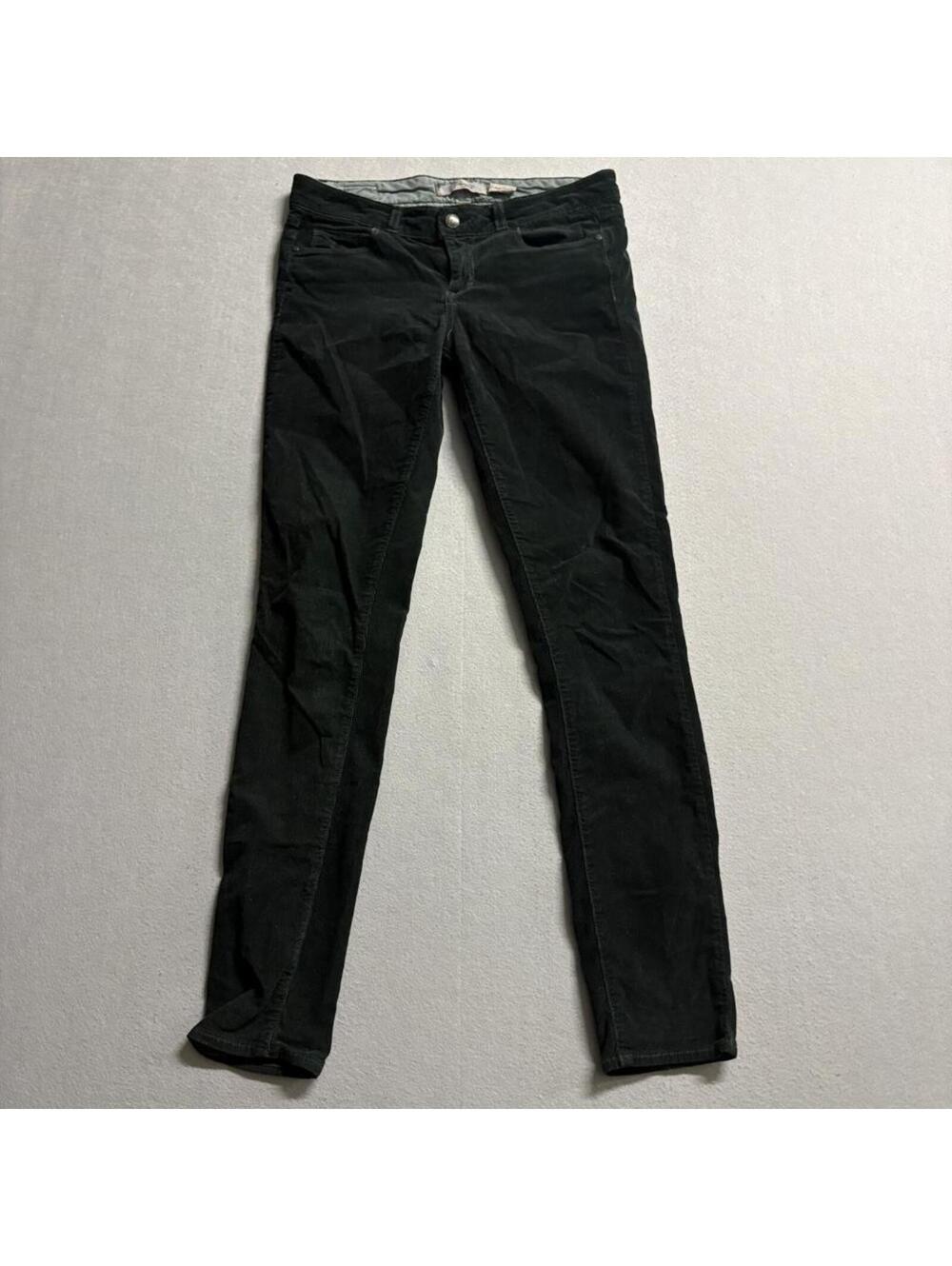 Paige Verdugo Jegging Womens 26 Black Corduroy Skinny Pants Stretch Made in USA